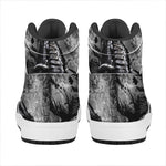 Dark Samurai Warrior Print High Top Leather Sneakers