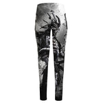 Dark Samurai Warrior Print High-Waisted Pocket Leggings