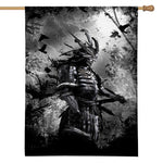 Dark Samurai Warrior Print House Flag