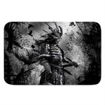 Dark Samurai Warrior Print Indoor Door Mat