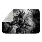Dark Samurai Warrior Print Indoor Door Mat