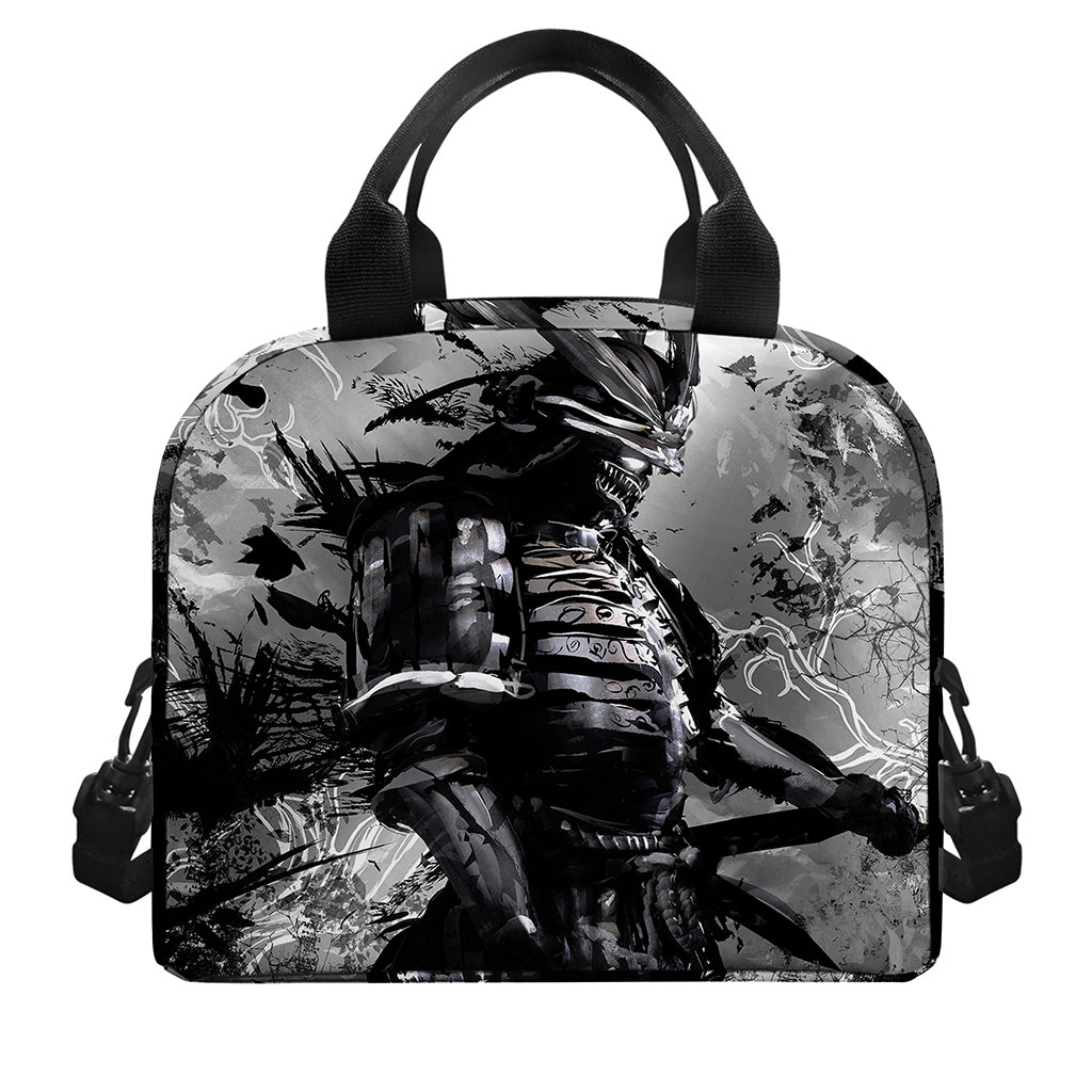 Dark Samurai Warrior Print Insulated Lunch Bag