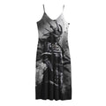 Dark Samurai Warrior Print Jersey Midi Cami Dress