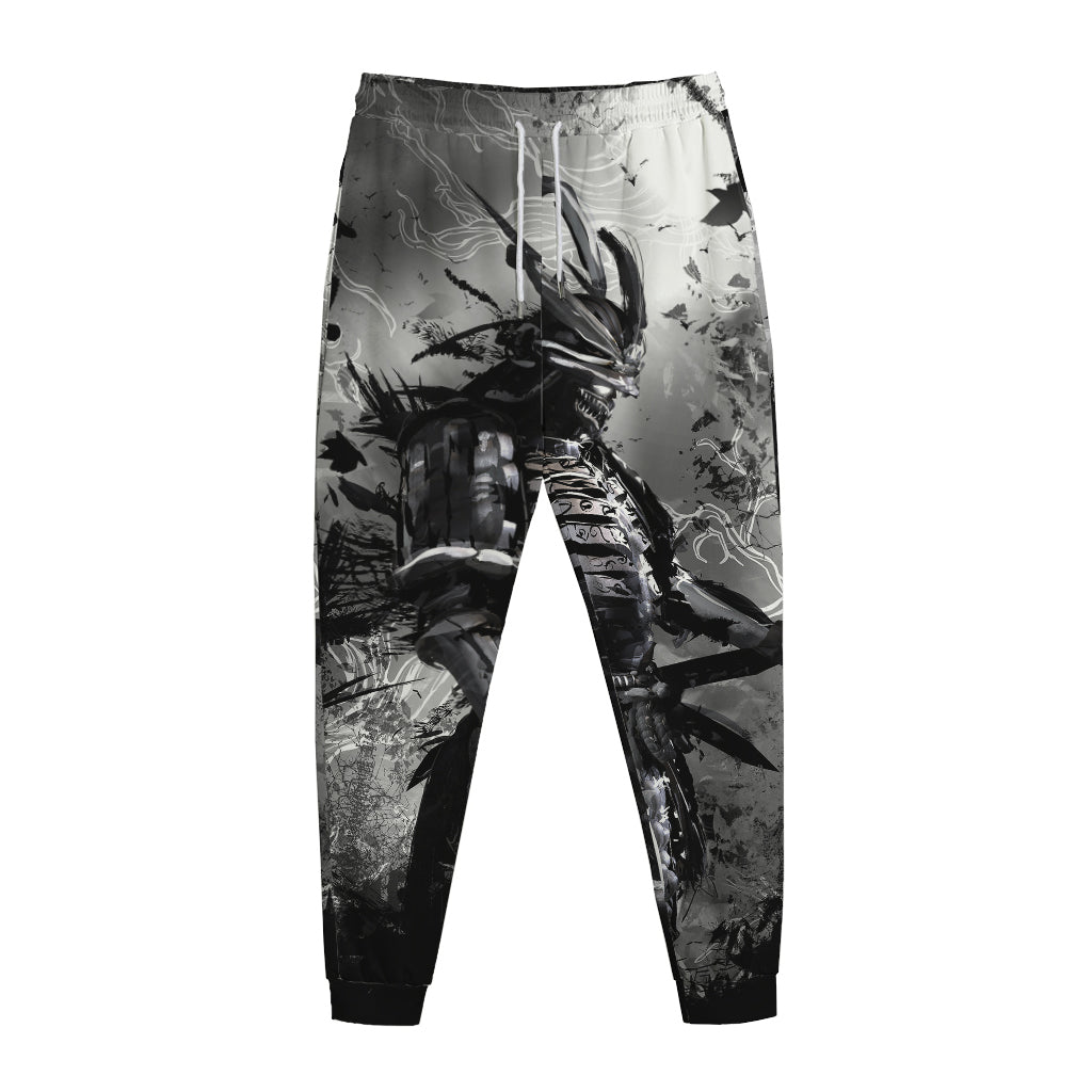 Dark Samurai Warrior Print Jogger Pants