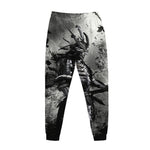 Dark Samurai Warrior Print Jogger Pants