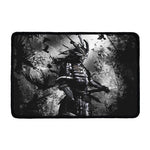 Dark Samurai Warrior Print Kitchen Mat