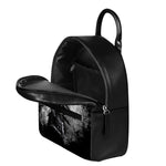 Dark Samurai Warrior Print Leather Backpack