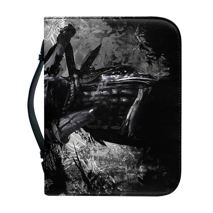 Dark Samurai Warrior Print Leather Bible Cover