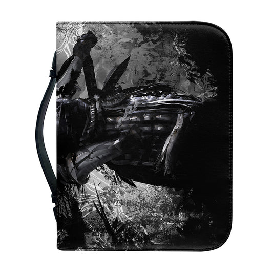 Dark Samurai Warrior Print Leather Bible Cover
