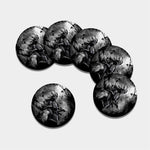 Dark Samurai Warrior Print Leather Coaster Set