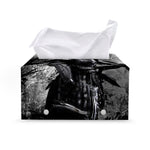 Dark Samurai Warrior Print Leather Tissue Box Cover