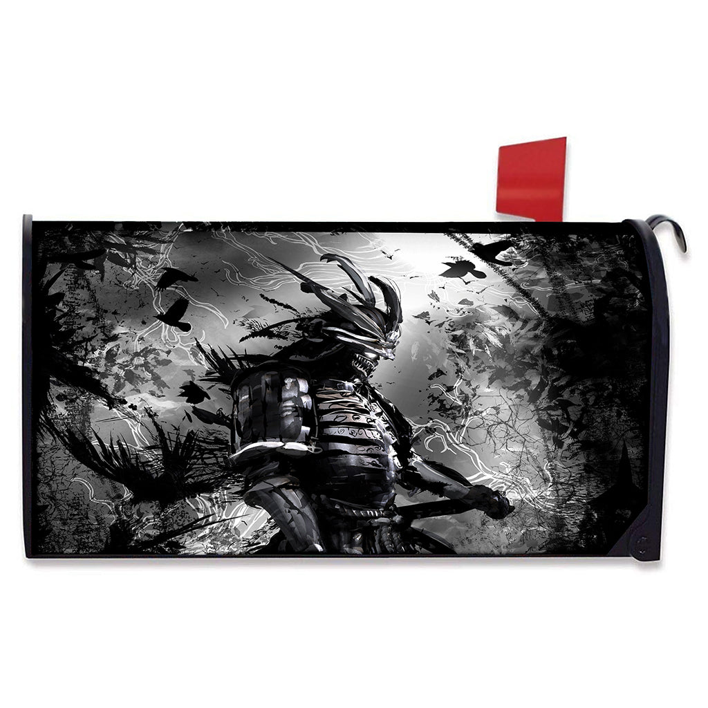 Dark Samurai Warrior Print Mailbox Cover