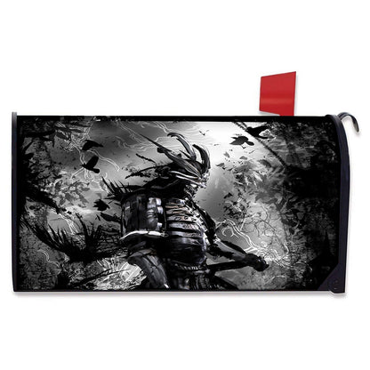 Dark Samurai Warrior Print Mailbox Cover