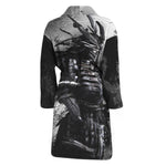 Dark Samurai Warrior Print Men's Bathrobe