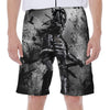 Dark Samurai Warrior Print Men's Beach Shorts