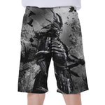 Dark Samurai Warrior Print Men's Beach Shorts