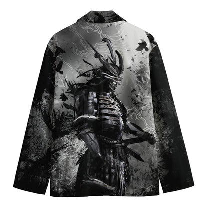 Dark Samurai Warrior Print Men's Blazer