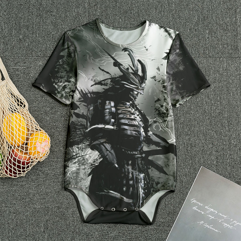 Dark Samurai Warrior Print Men's Bodysuit