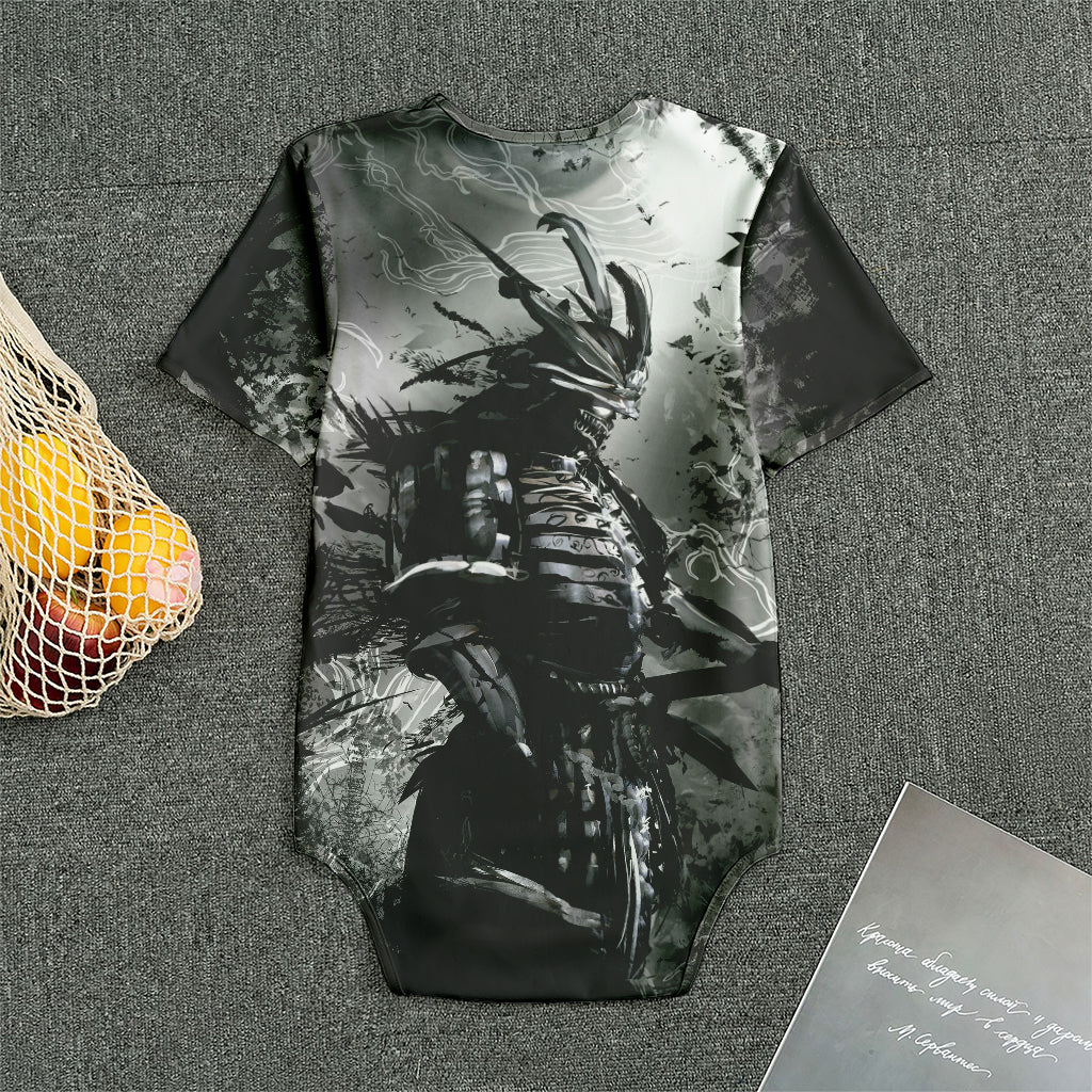 Dark Samurai Warrior Print Men's Bodysuit