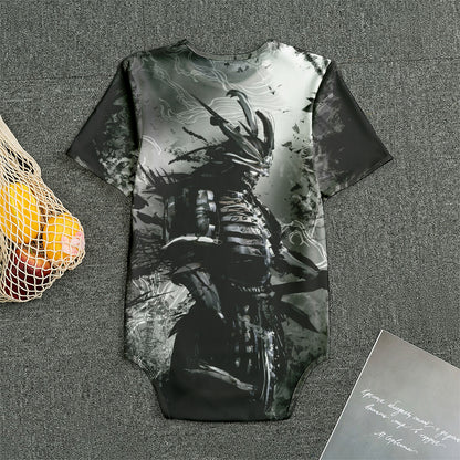 Dark Samurai Warrior Print Men's Bodysuit