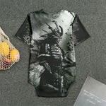 Dark Samurai Warrior Print Men's Bodysuit