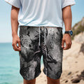 Dark Samurai Warrior Print Men's Cargo Shorts
