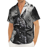 Dark Samurai Warrior Print Men's Deep V-Neck Shirt
