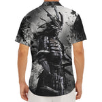Dark Samurai Warrior Print Men's Deep V-Neck Shirt