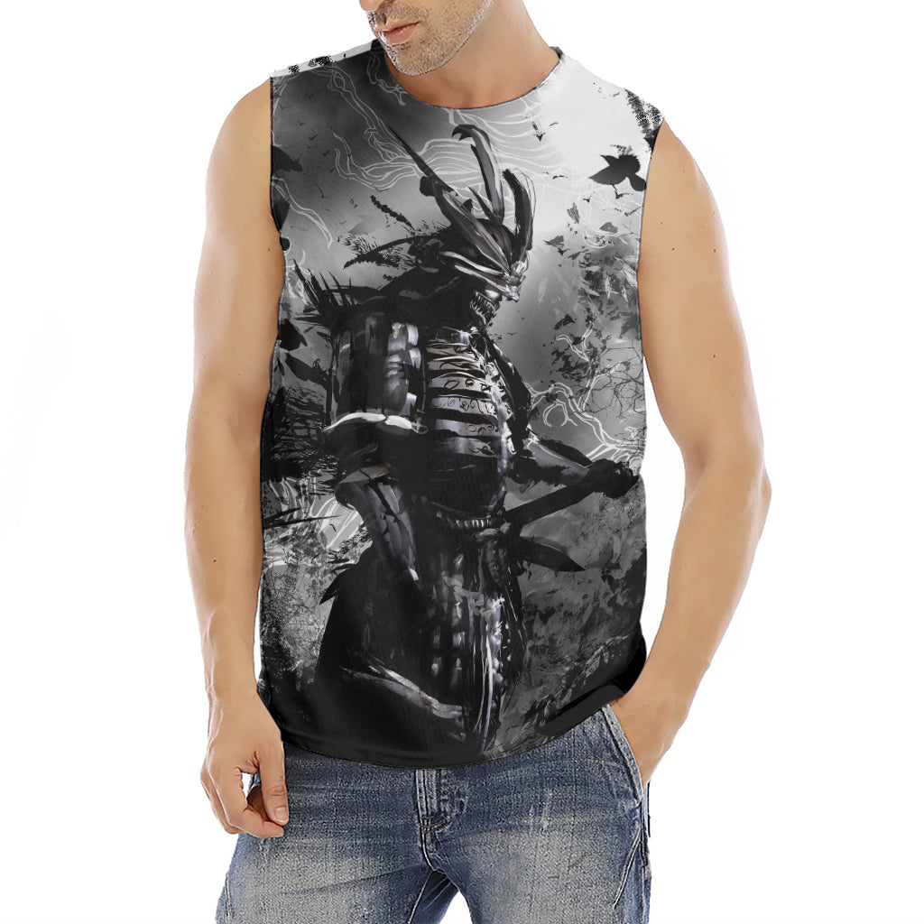 Dark Samurai Warrior Print Men's Fitness Tank Top