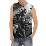 Dark Samurai Warrior Print Men's Fitness Tank Top
