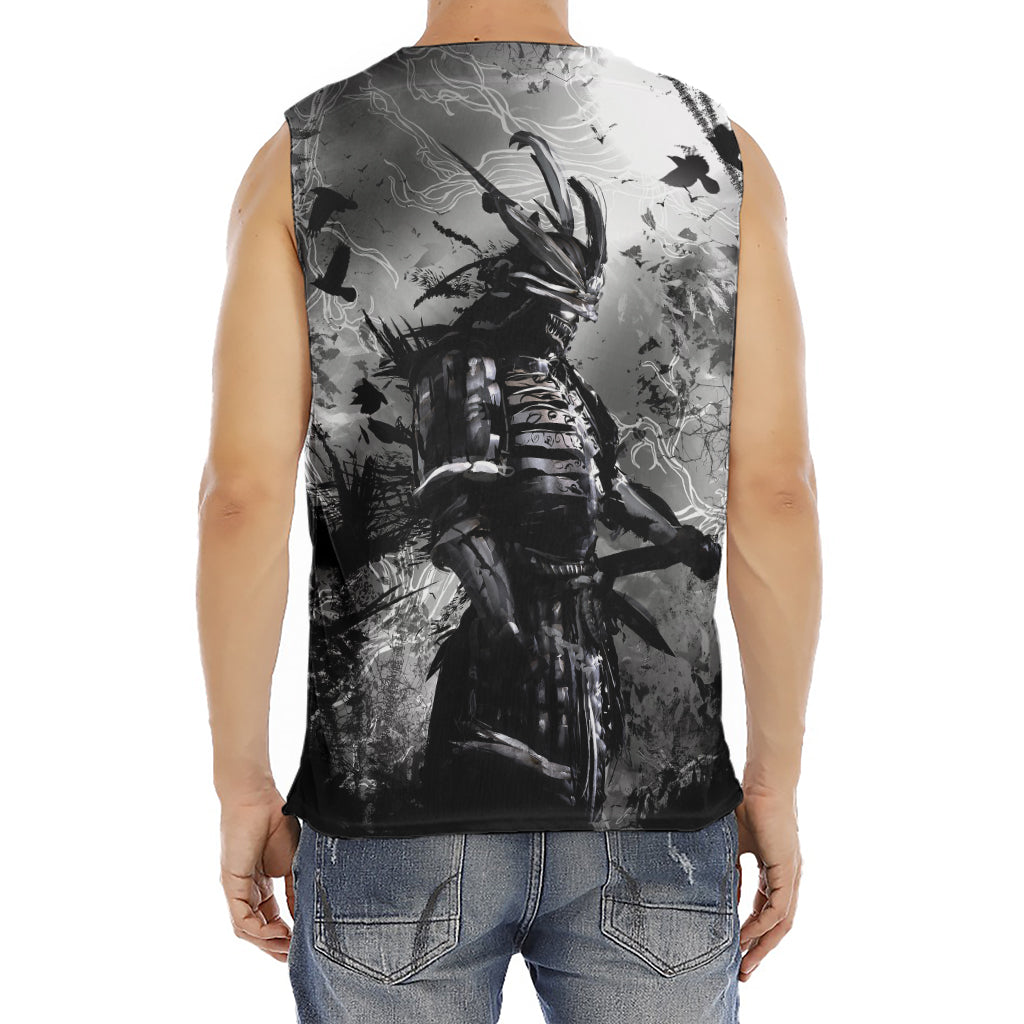 Dark Samurai Warrior Print Men's Fitness Tank Top