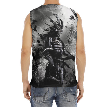 Dark Samurai Warrior Print Men's Fitness Tank Top