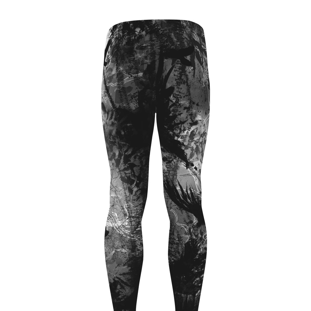Dark Samurai Warrior Print Men's leggings