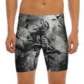 Dark Samurai Warrior Print Men's Long Boxer Briefs