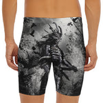 Dark Samurai Warrior Print Men's Long Boxer Briefs