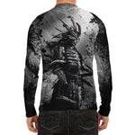Dark Samurai Warrior Print Men's Long Sleeve Rash Guard