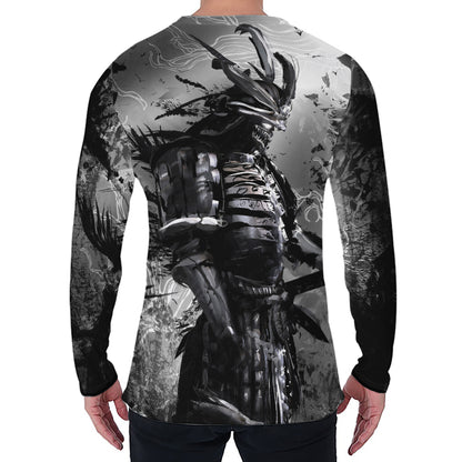 Dark Samurai Warrior Print Men's Long Sleeve T-Shirt