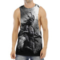 Dark Samurai Warrior Print Men's Muscle Tank Top