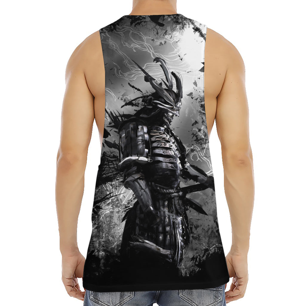 Dark Samurai Warrior Print Men's Muscle Tank Top