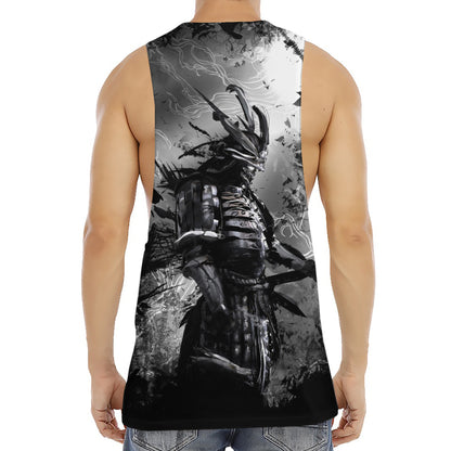 Dark Samurai Warrior Print Men's Muscle Tank Top