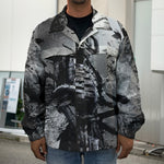 Dark Samurai Warrior Print Men's Shirt Jacket