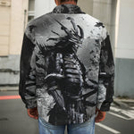 Dark Samurai Warrior Print Men's Shirt Jacket