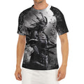 Dark Samurai Warrior Print Men's Short Sleeve Rash Guard