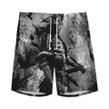 Dark Samurai Warrior Print Men's Athletic Shorts