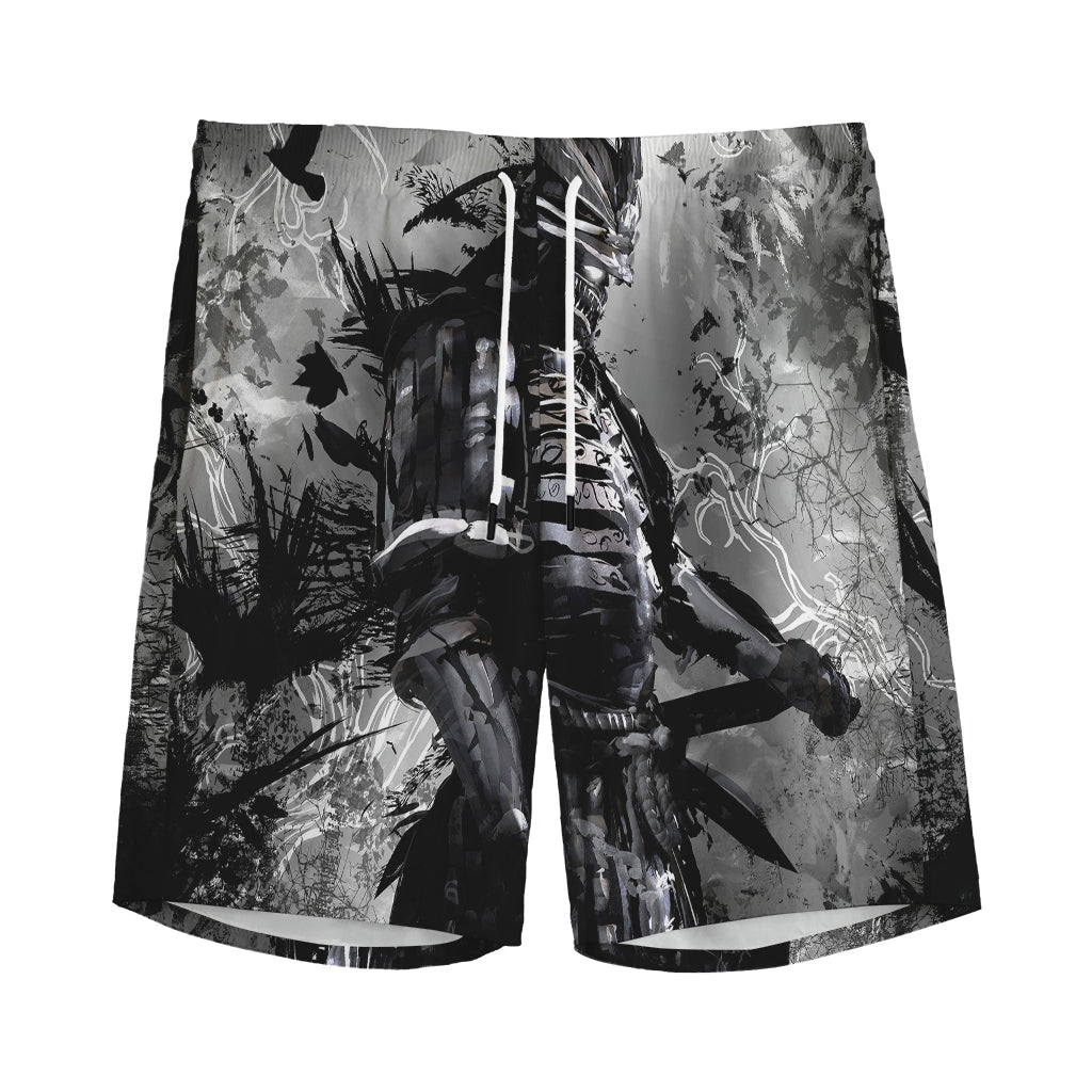 Dark Samurai Warrior Print Men's Sports Shorts