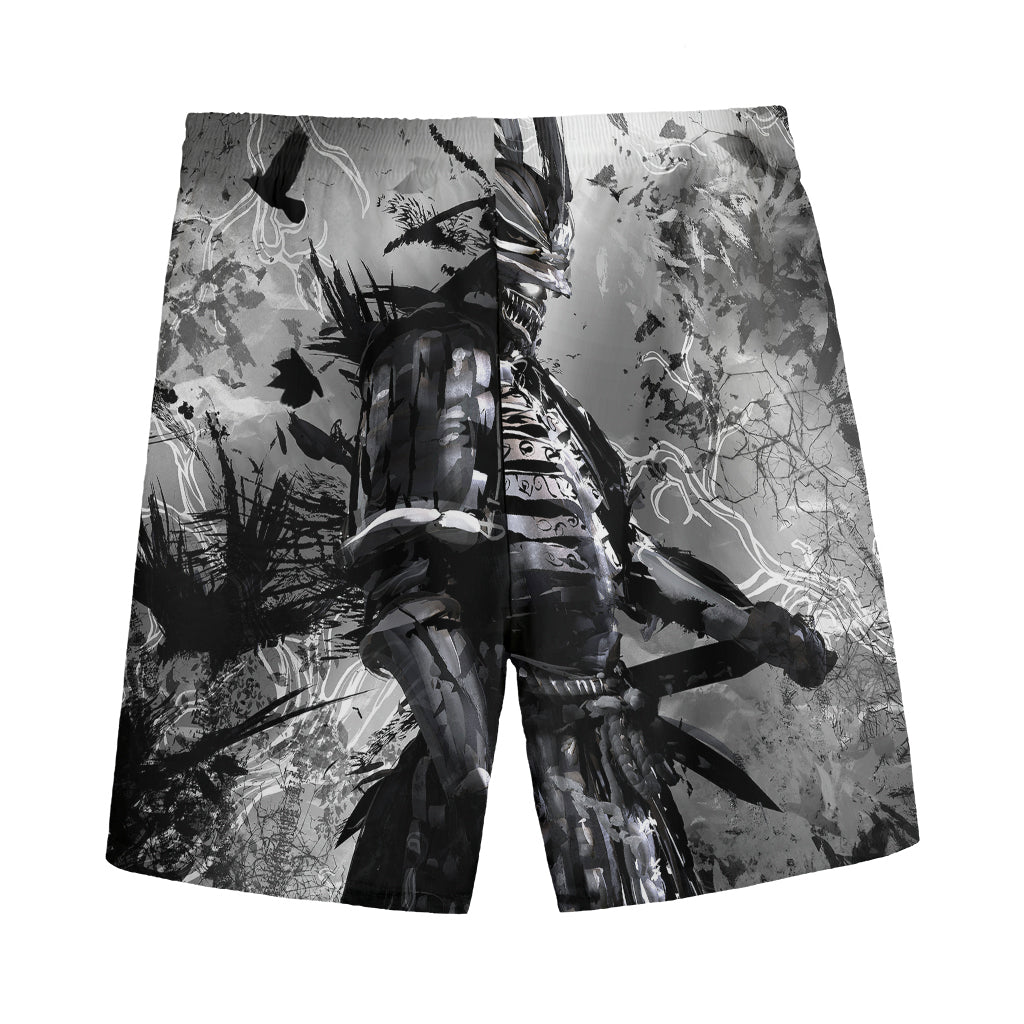 Dark Samurai Warrior Print Men's Sports Shorts