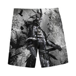 Dark Samurai Warrior Print Men's Sports Shorts