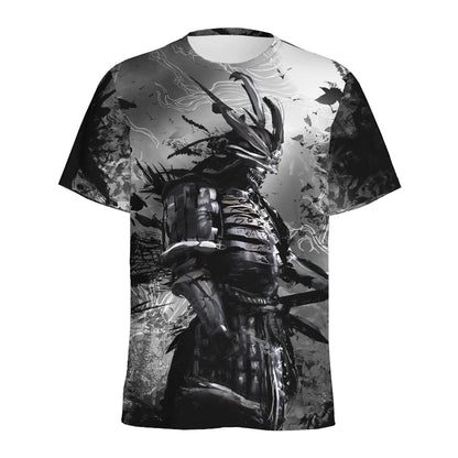Dark Samurai Warrior Print Men's Sports T-Shirt