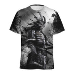 Dark Samurai Warrior Print Men's Sports T-Shirt