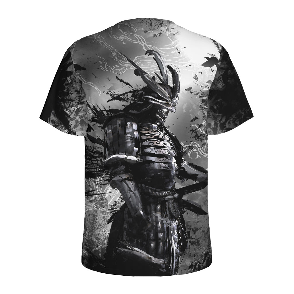 Dark Samurai Warrior Print Men's Sports T-Shirt
